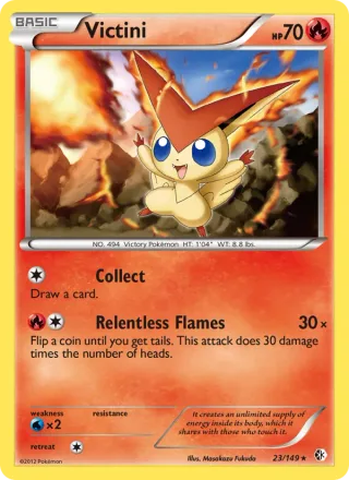 Victini #23 · Boundaries Crossed Pokémon card