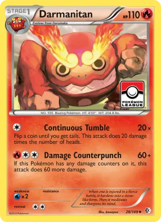 Darmanitan #28 · Boundaries Crossed Pokémon card