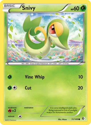 Snivy #11 · Boundaries Crossed Pokémon card