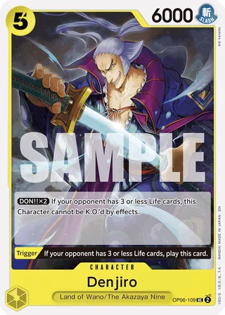 Denjiro (Reprint) #OP06-109-reprint · ST-28: Starter Deck 28 GREEN/YELLOW Yamato One Piece card