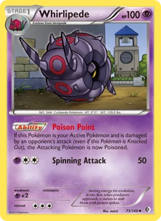 Whirlipede #73 · Boundaries Crossed Pokémon card