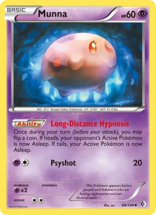 Munna #68 · Boundaries Crossed Pokémon card