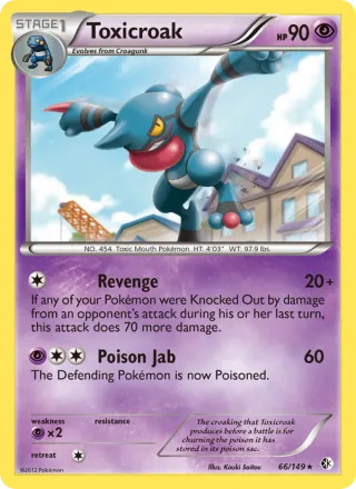 Toxicroak #66 · Boundaries Crossed Pokémon card