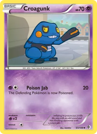 Croagunk #65 · Boundaries Crossed Pokémon card