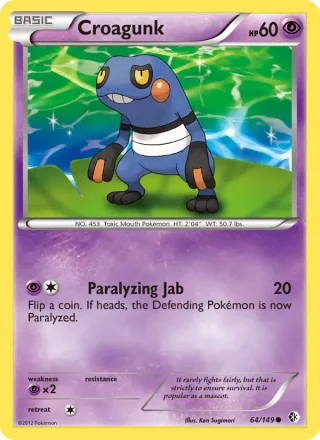 Croagunk #64 · Boundaries Crossed Pokémon card