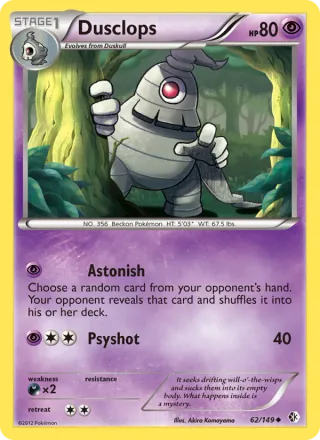 Dusclops #62 · Boundaries Crossed Pokémon card