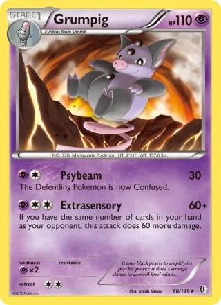 Grumpig #60 · Boundaries Crossed Pokémon card