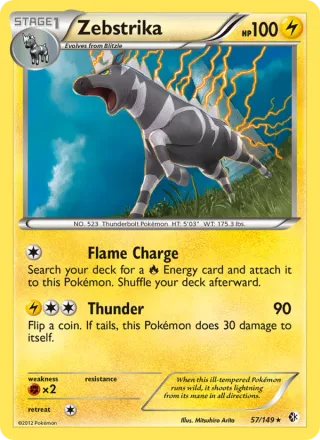 Zebstrika #57 · Boundaries Crossed Pokémon card