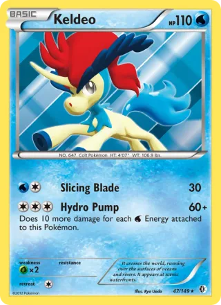 Keldeo #47 · Boundaries Crossed Pokémon card