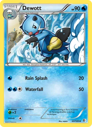 Dewott #40 · Boundaries Crossed Pokémon card