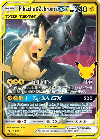 Pikachu & Zekrom GX #008 · 30th Classic Collection Pokémon card