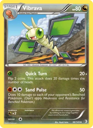 Vibrava #98 · Boundaries Crossed Pokémon card