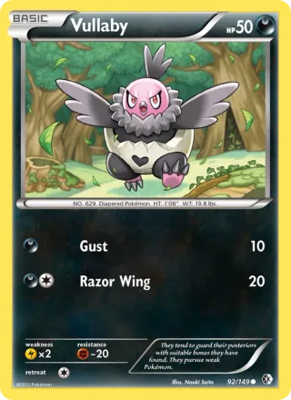 Vullaby #92 · Boundaries Crossed Pokémon card