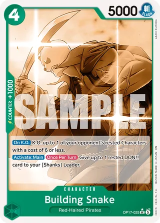 Building Snake (Pandaman Art) #OP17-025-pandaman-art · The World's Strongest Warriors One Piece card