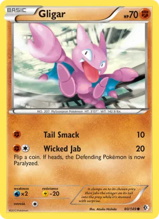 Gligar #80 · Boundaries Crossed Pokémon card