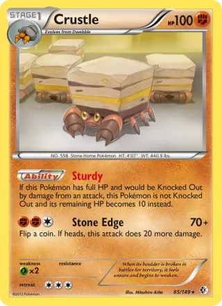 Crustle #85 · Boundaries Crossed Pokémon card