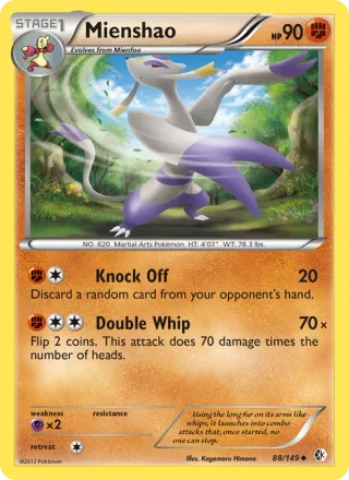 Mienshao #88 · Boundaries Crossed Pokémon card