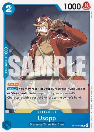 Usopp #OP16-043 · The Time of Battle Release Event Cards One Piece card