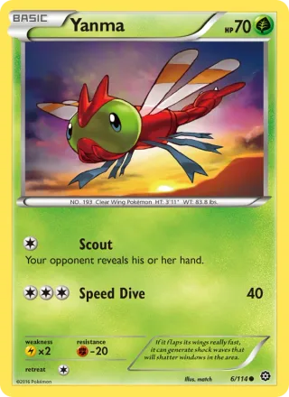 Yanma #6 · Steam Siege Pokémon card