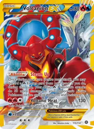 Volcanion EX #115 · Steam Siege Pokémon card