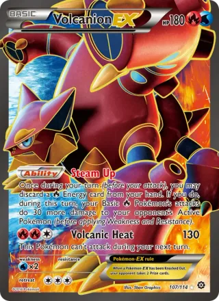 Volcanion EX #107 · Steam Siege Pokémon card