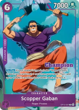 Scopper Gaban (CS 26-27 Winner Card Set Vol.1) #OP13-067-cs-26-27-winner-card-set-vol-1 · One Piece Promotion Cards One Piece card