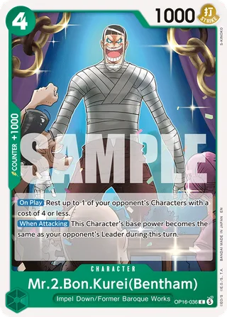 Mr.2.Bon.Kurei(Bentham) #OP16-036 · The Time of Battle Release Event Cards One Piece card