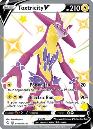Toxtricity V #SV112 · Shining Fates Shiny Vault Pokémon card