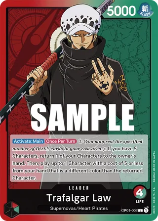 Trafalgar Law #OP01-002 · Romance Dawn One Piece card