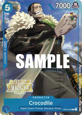 Crocodile (Offline Regional 2023) [Winner] #OP02-053-offline-regional-2023-winner · One Piece Promotion Cards One Piece card