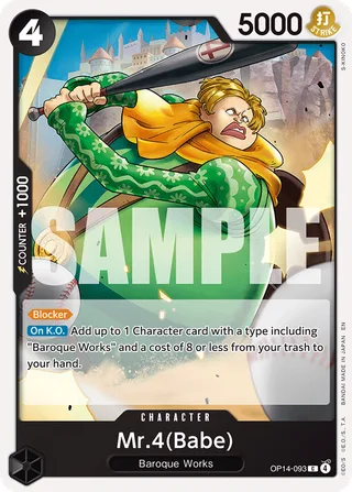 Mr.4(Babe) #OP14-093 · The Azure Sea's Seven One Piece card