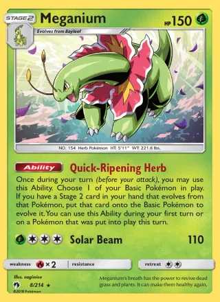 Meganium #8 · Lost Thunder Pokémon card