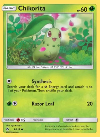 Chikorita #5 · Lost Thunder Pokémon card