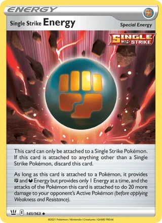 Single Strike Energy #141 · Battle Styles Pokémon card