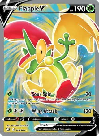 Flapple V #143 · Battle Styles Pokémon card