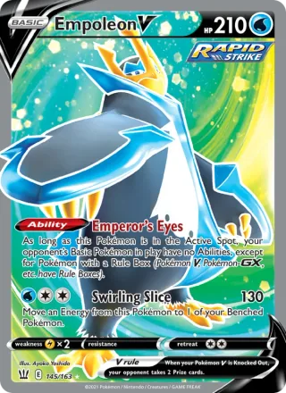 Empoleon V #145 · Battle Styles Pokémon card