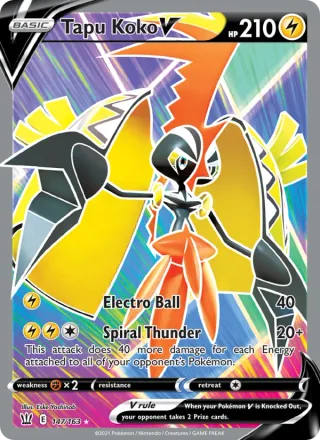 Tapu Koko V #147 · Battle Styles Pokémon card