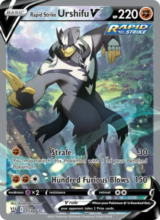 Rapid Strike Urshifu V #153 · Battle Styles Pokémon card