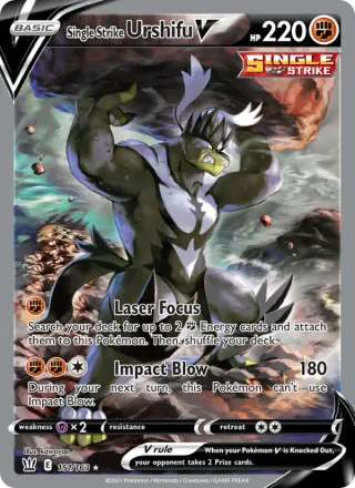 Single Strike Urshifu V #151 · Battle Styles Pokémon card