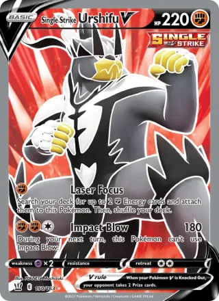 Single Strike Urshifu V #150 · Battle Styles Pokémon card