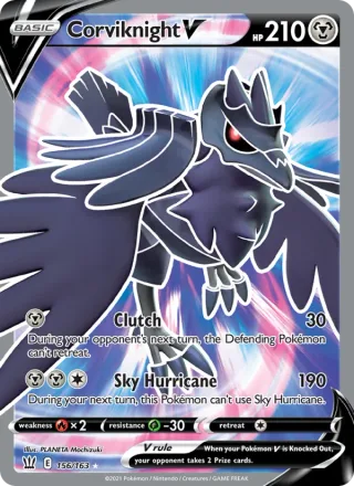 Corviknight V #156 · Battle Styles Pokémon card