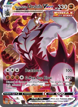 Single Strike Urshifu VMAX #168 · Battle Styles Pokémon card
