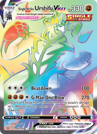 Single Strike Urshifu VMAX #167 · Battle Styles Pokémon card