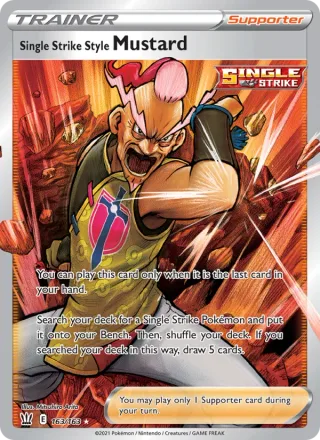 Single Strike Style Mustard #163 · Battle Styles Pokémon card