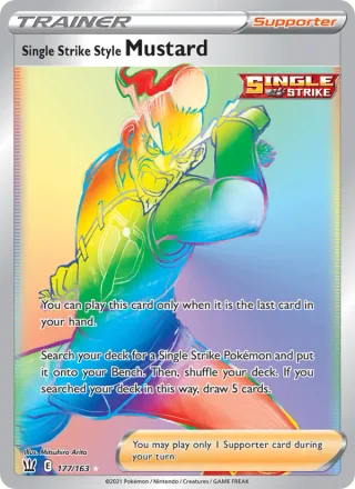 Single Strike Style Mustard #177 · Battle Styles Pokémon card