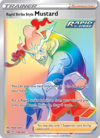 Rapid Strike Style Mustard #176 · Battle Styles Pokémon card