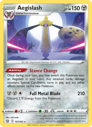 Aegislash #107 · Battle Styles Pokémon card