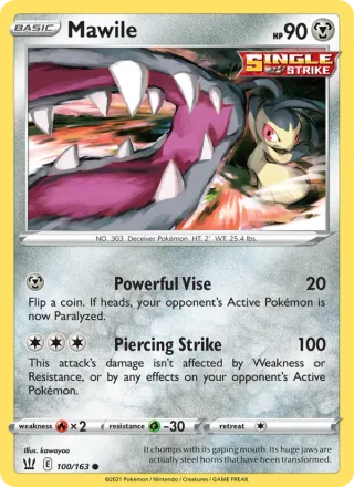 Mawile #100 · Battle Styles Pokémon card