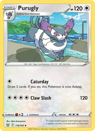 Purugly #116 · Battle Styles Pokémon card