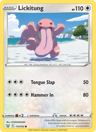 Lickitung #113 · Battle Styles Pokémon card
